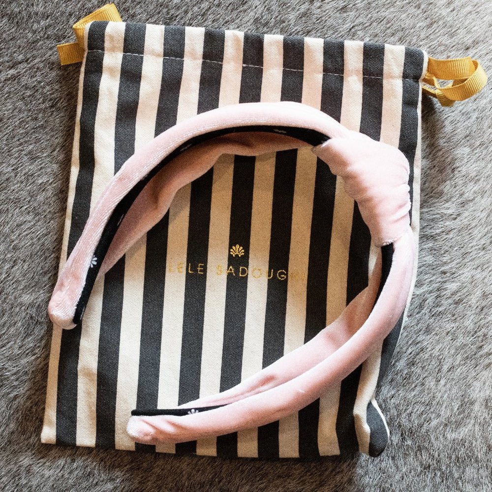 Brand New Lele Sadoughi Pink Velvet Headband